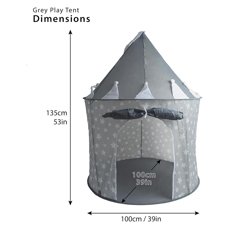 Children Grey Castle Play Tent