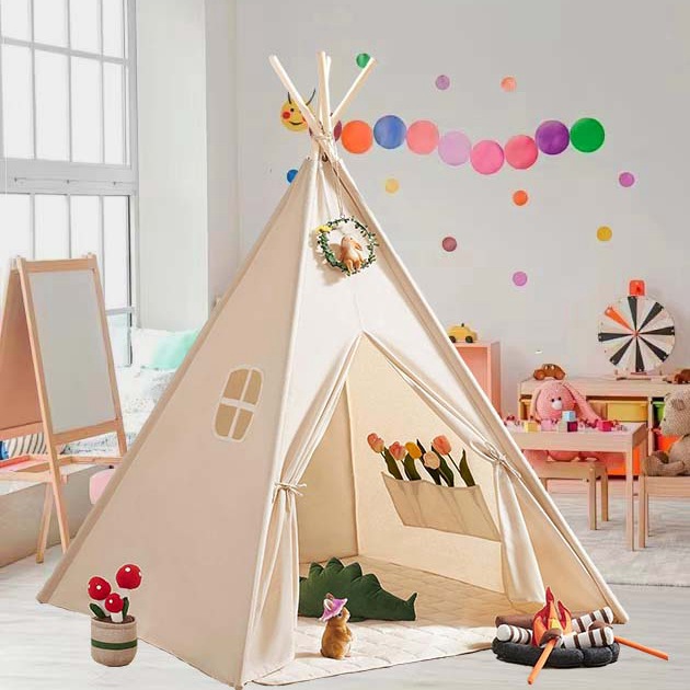 Natural Canvas Kids Indoor Teepee